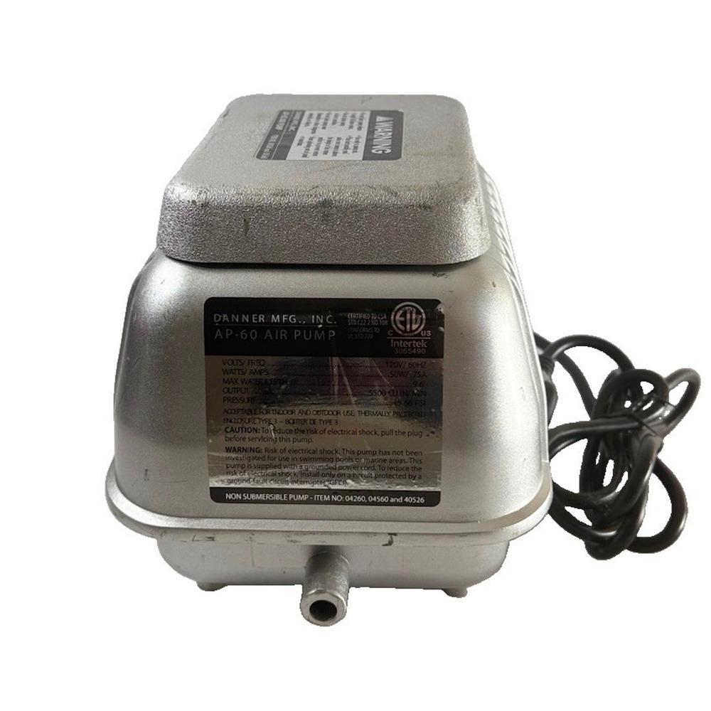 Pondmaster AP-60 Pond & Aquarium Deep Water Air Pump By Danner MFG., INC.